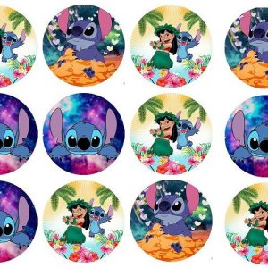 12 IMPRONTE PER BISCOTTI CUPCAKES SU ZUCCHERO LILO E STITCH