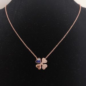 Collana Bronzata con Quadrifoglio e Nazar Bicibio Bioprofumeria