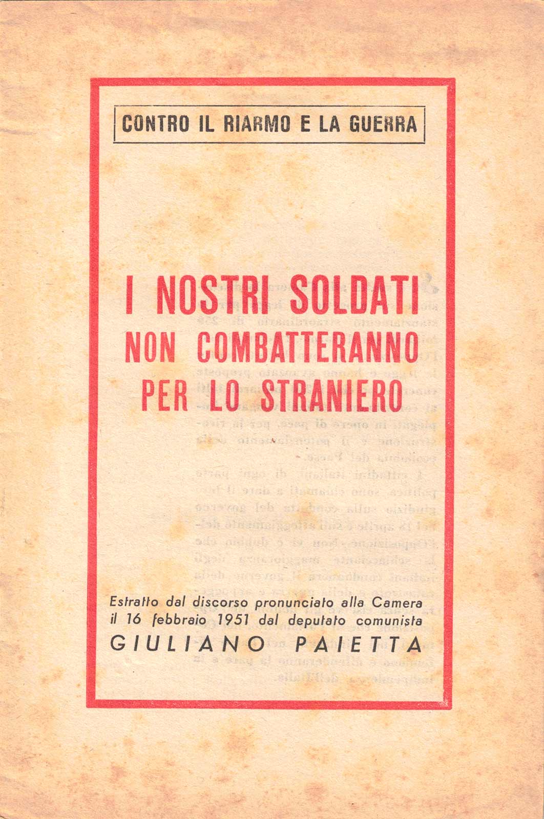Paietta, Giuliano – I nostri soldati non combatteranno per lo straniero – 1951 - immagine 2