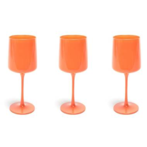 Calici Elegant 3pz 320ml In Vetro Venice Arancio Opaco
